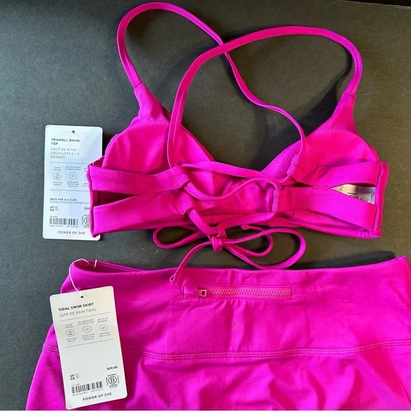 SALE✨ Athleta pink bikini skirt triangle top set XS NWT - Picture 2 of 16
